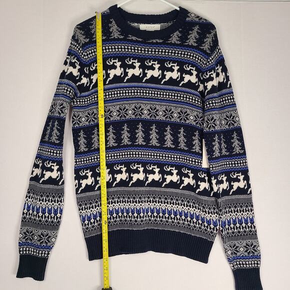 ASPEN Fair Isle Sweater Men Small Reindeer Snowflake Christmas Holiday Skiing - Picture 12 of 13